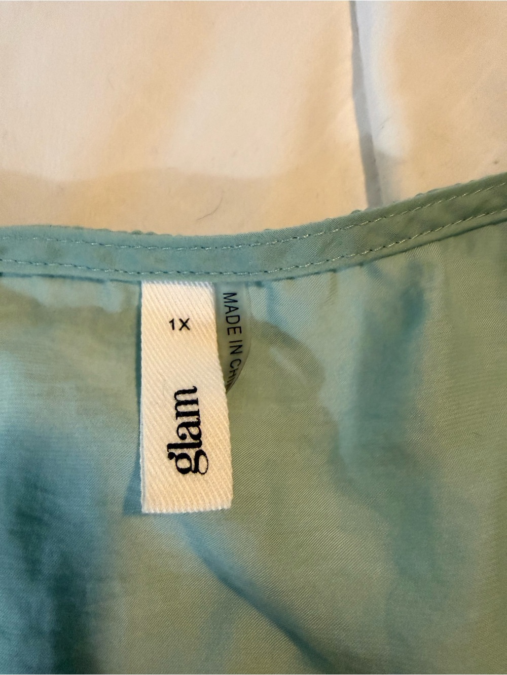 glam Mint Green Blouse - 1X